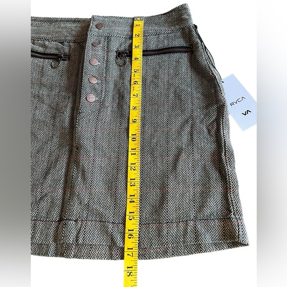 NWT RVCA Natwest High Rise Skirt Woven Herringbone Mini A-Line Size 29 MSRP $65 - Picture 9 of 11